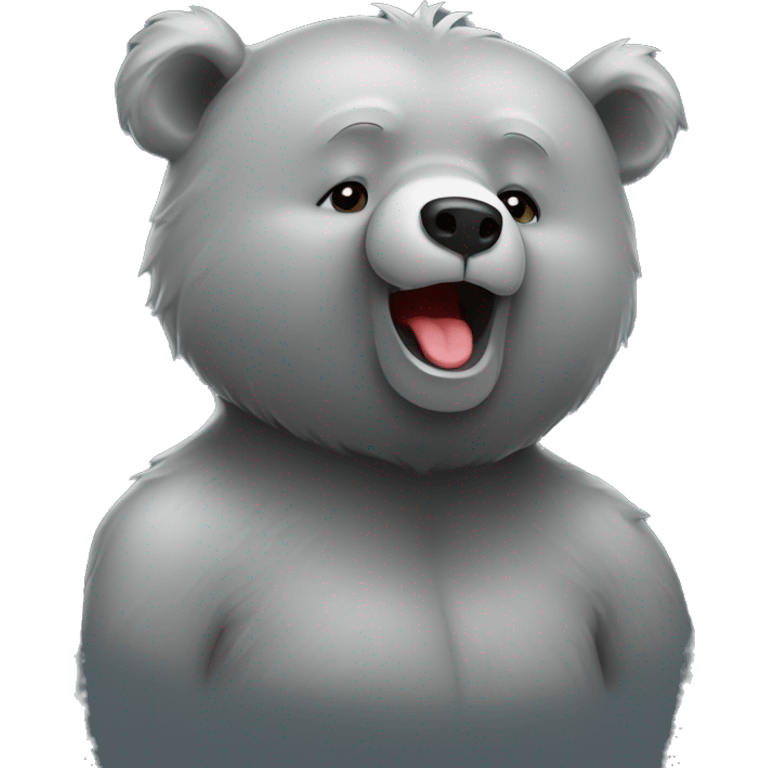 realistic-grey-bear-gives-kiss emoji