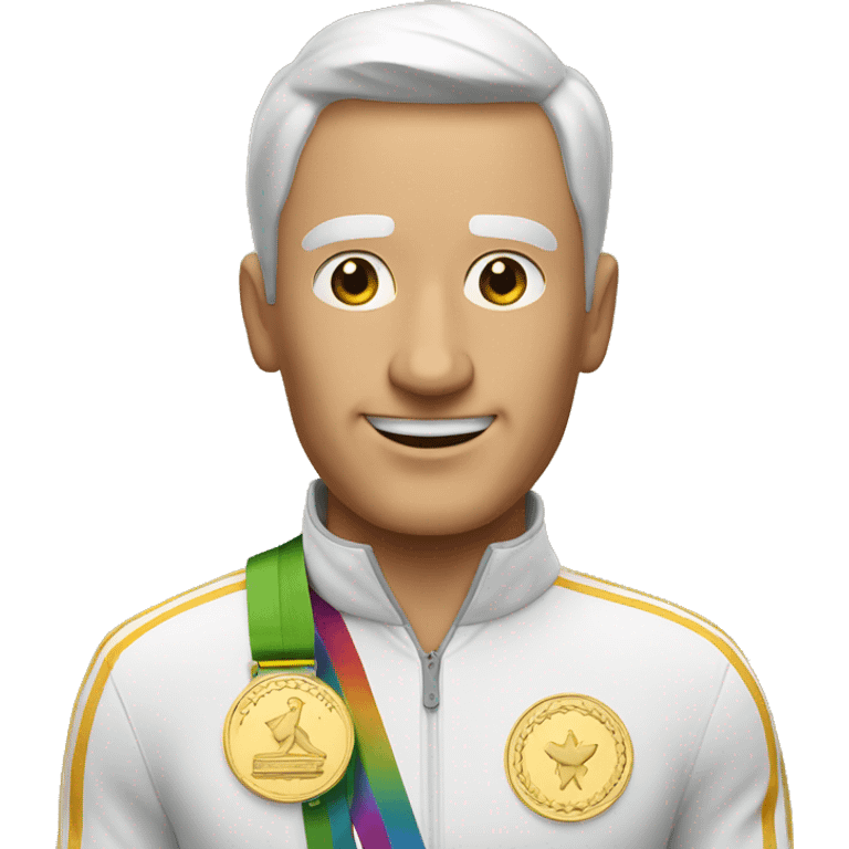 man with gold medal, text "Bester Mann" emoji