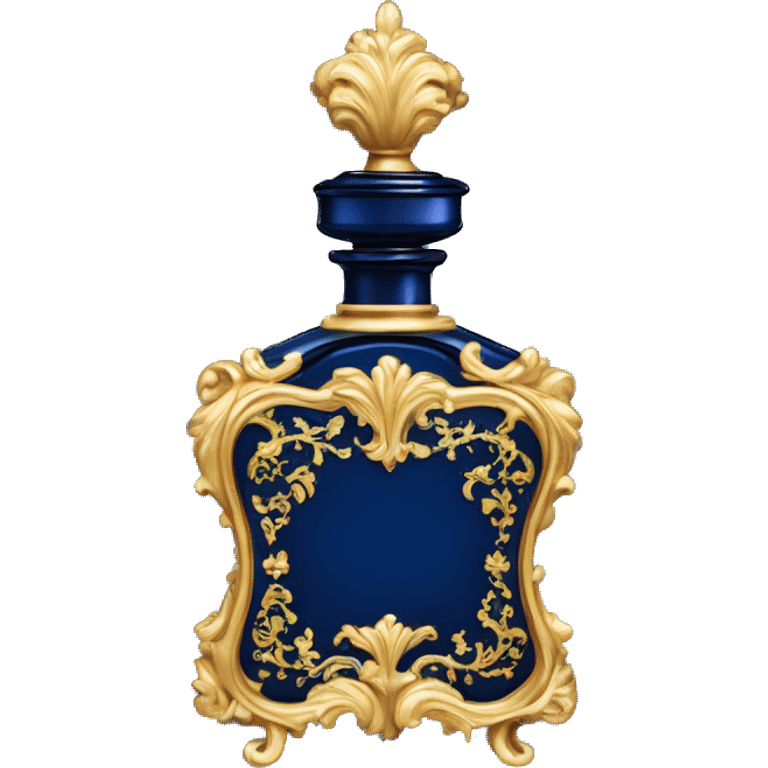 vintage rococo dark blue perfume  emoji