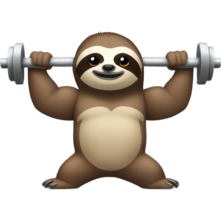 Sloth doing bicep curls emoji