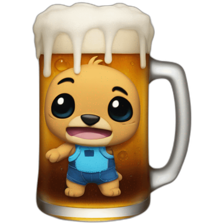 stitch drink a beer emoji