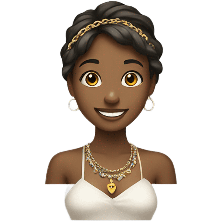 smiling girl with jewelry emoji