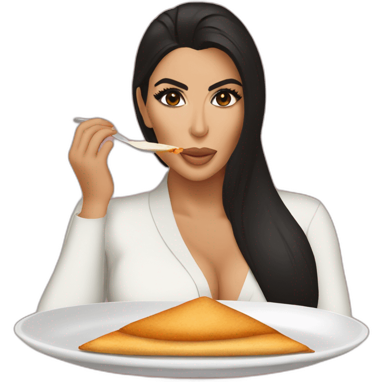 kim kardashian eating a masala dosa emoji