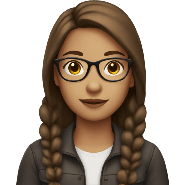 Brown hair girl with glasses emoji