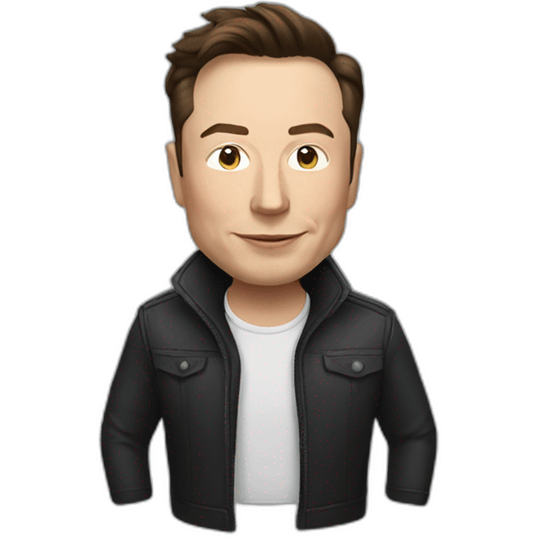 elon musk with follow button emoji