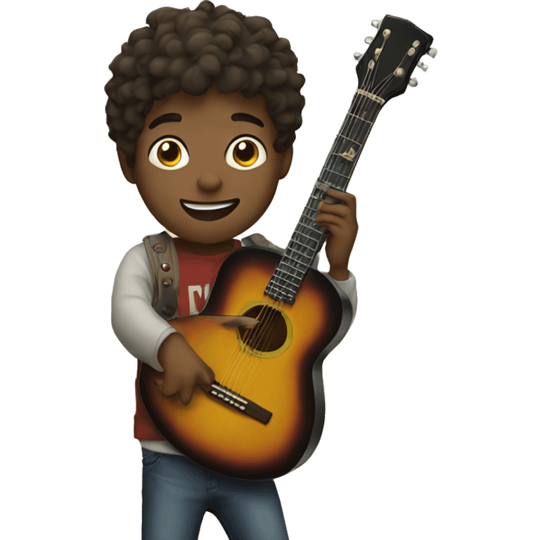 Boy playing a guitar  emoji