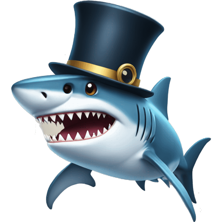 shark with tophat emoji