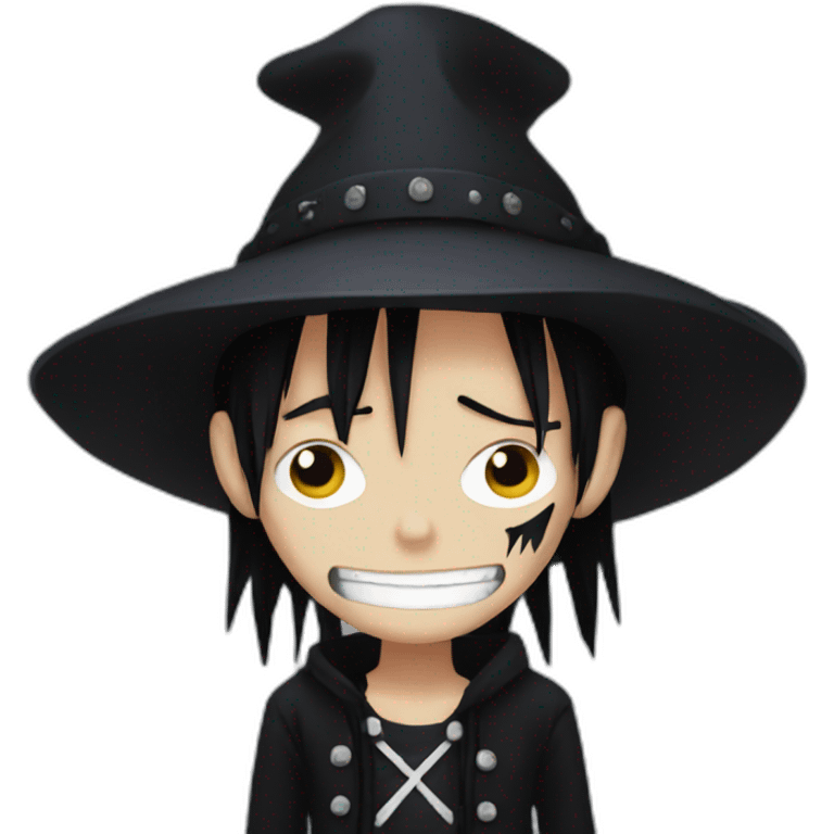 Luffy goth style emoji