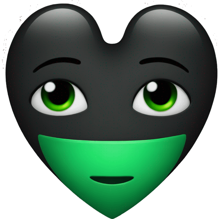 Half black and Green heart emoji