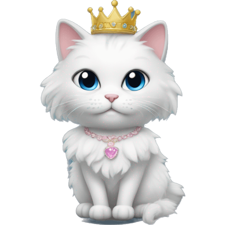 fluffy cat in a princess dress  emoji