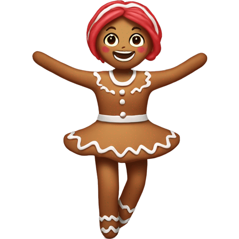 Dancing gingerbread girl emoji