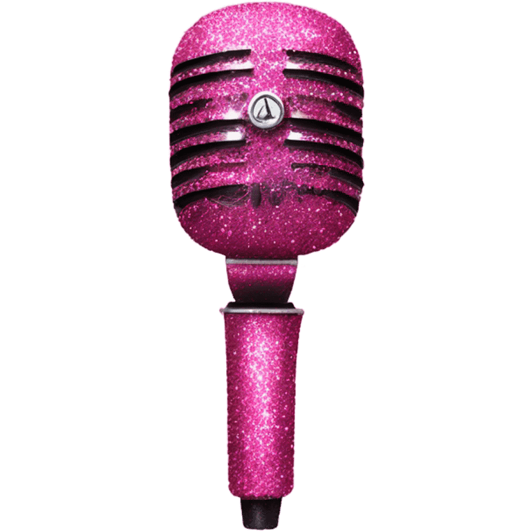 pink glittery microphone  emoji