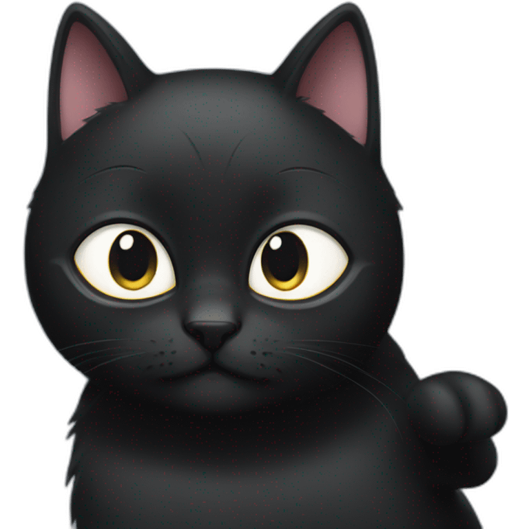 A black cat whos perfect with another black cat whos smaller and chubby emoji