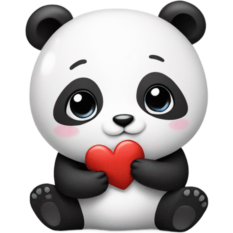 Panda with heart emoji