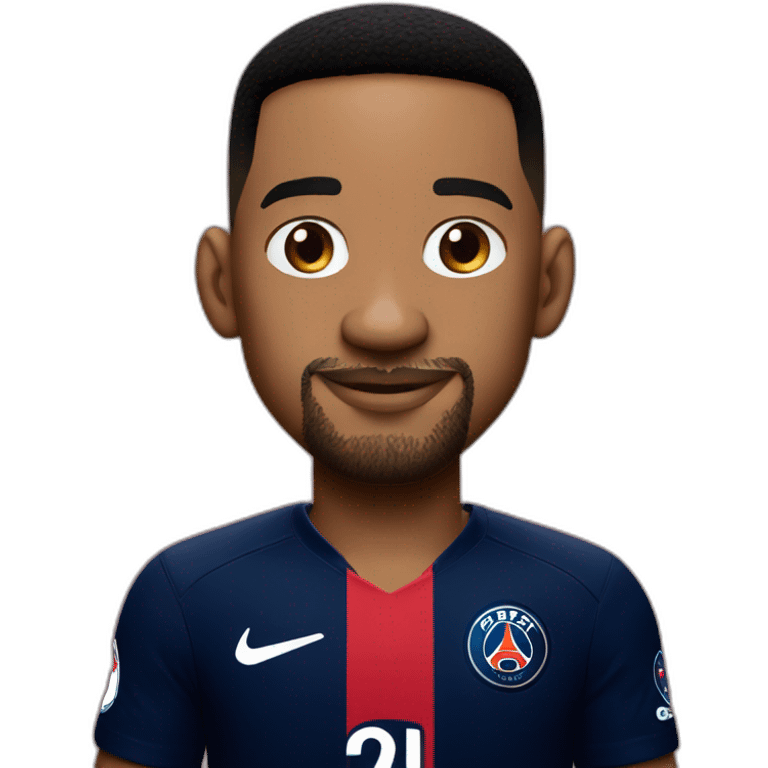 Will smith with psg home kit emoji