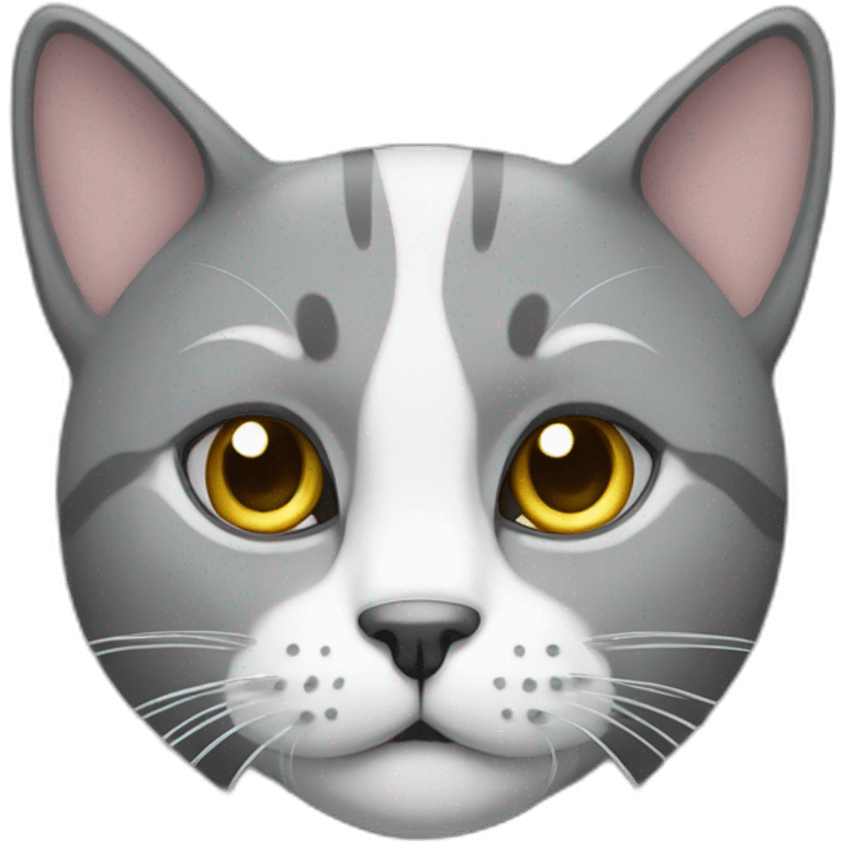 grey cat with a white muzzle hard worker emoji