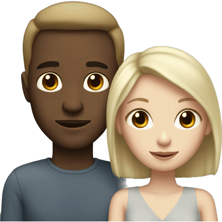 Pale brunette girl with pale blonde husband  emoji