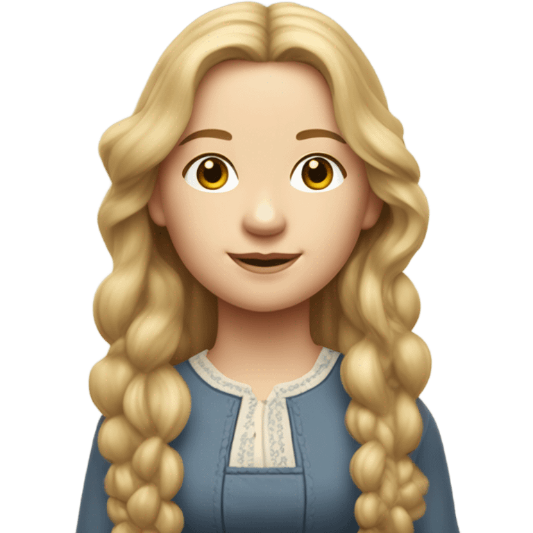 Mary Ingalls with long blonde hair pretty and detailed and realistic emoji