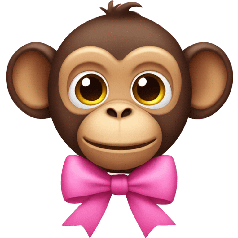 monkey wearing a pink bow emoji