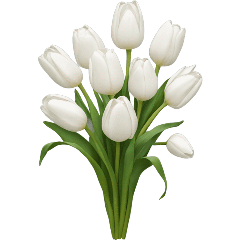 white tulip bouquet  emoji