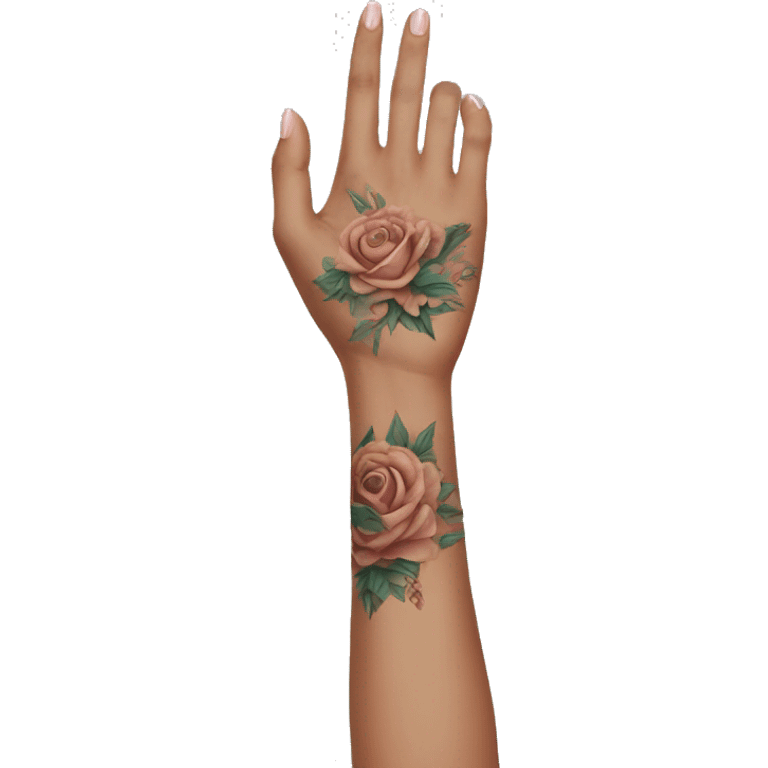 Feminine arm with tattoos emoji