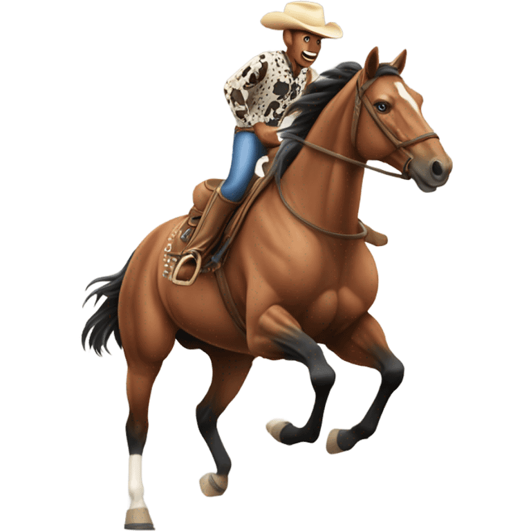 Running Horse with pard cowboy hat emoji