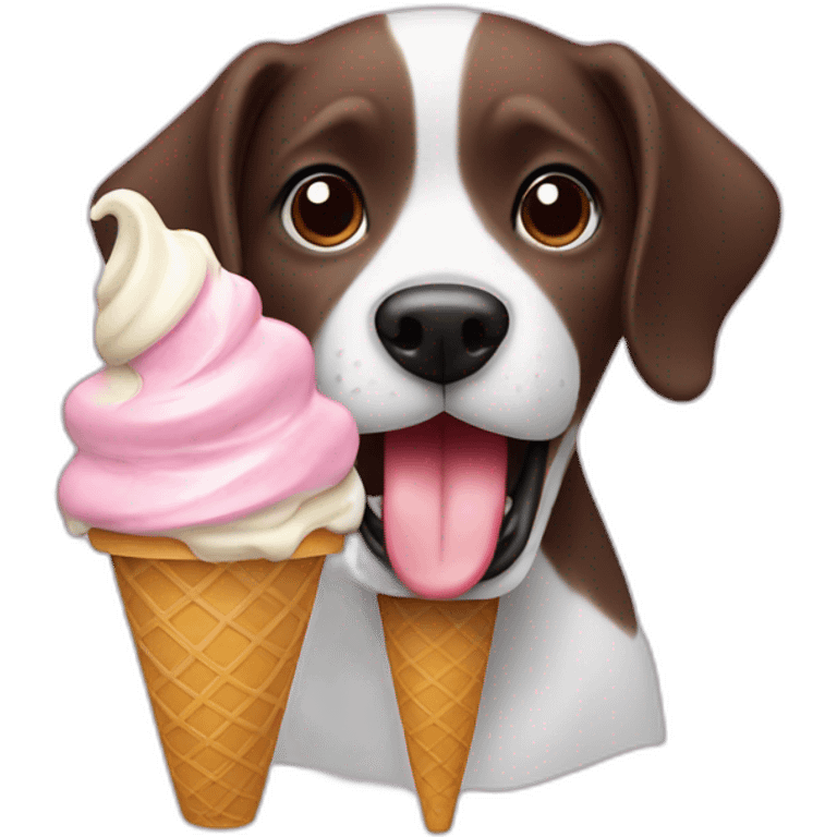 dog eating ice cream emoji