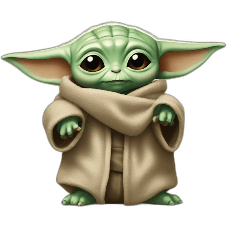 Baby yoda en train de boire une bières emoji