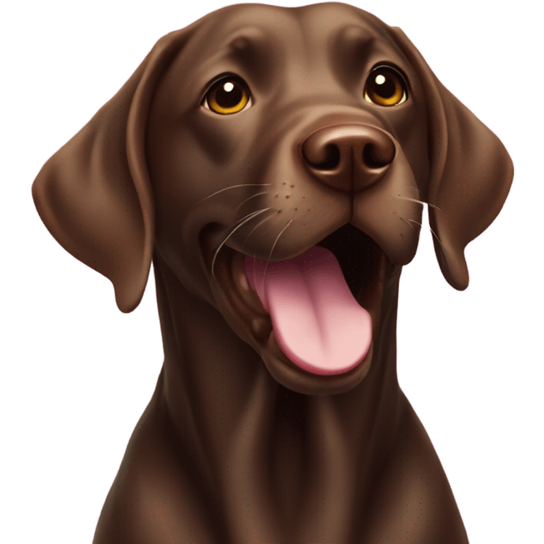 Chocolate lab popping bubbles emoji