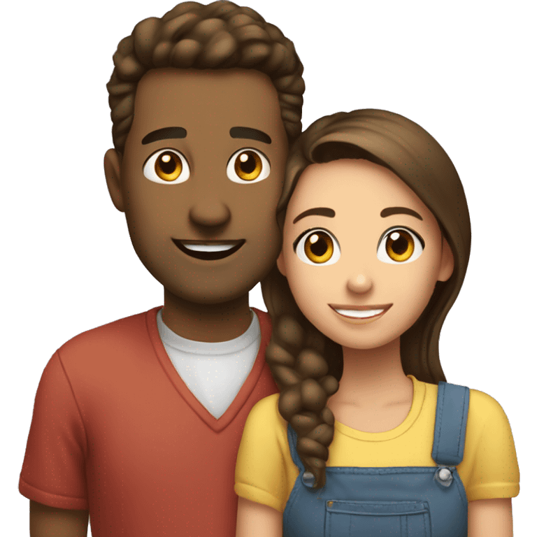 Lovely cute eldest teen daughter with her dad emoji