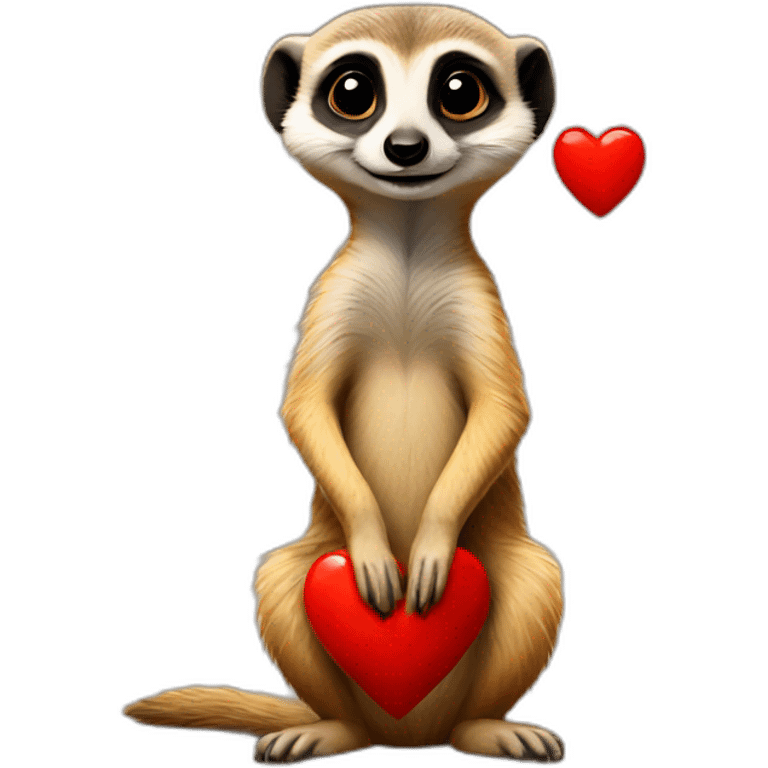 Meerkat with heart emoji