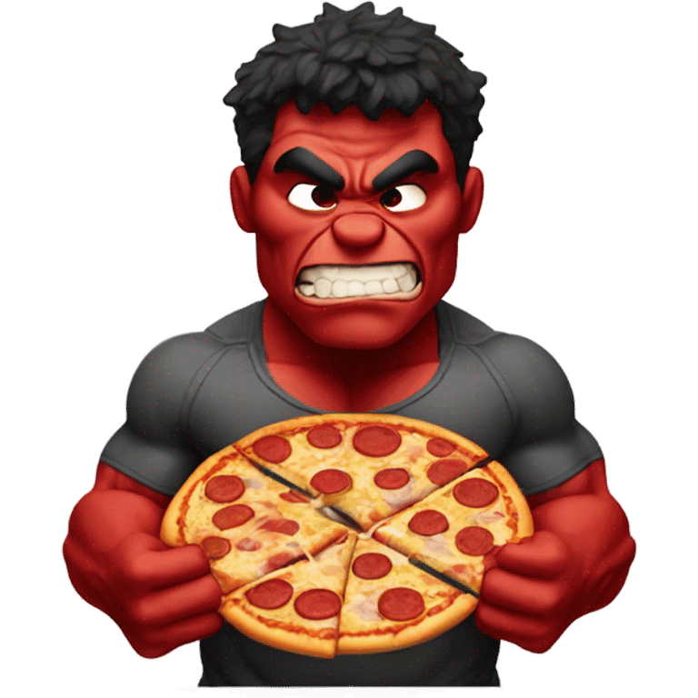 Red hulk eating pizza  emoji