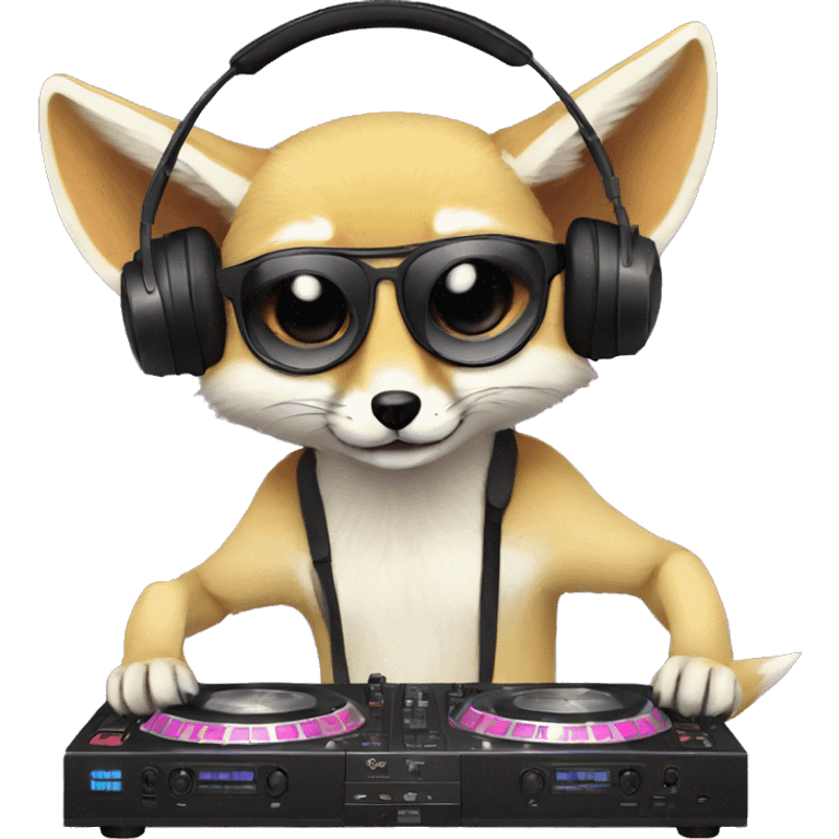 Fennec Fox as a DJ emoji