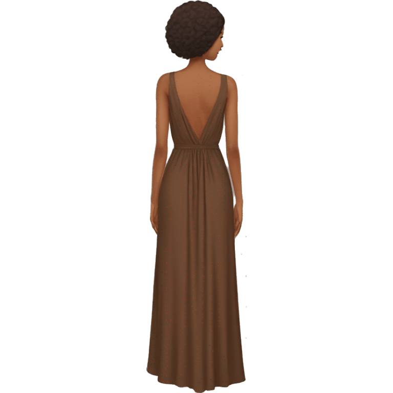 brown maxi dress with open back emoji