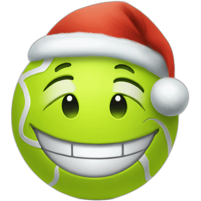 Christmas happy tennis ball emoji