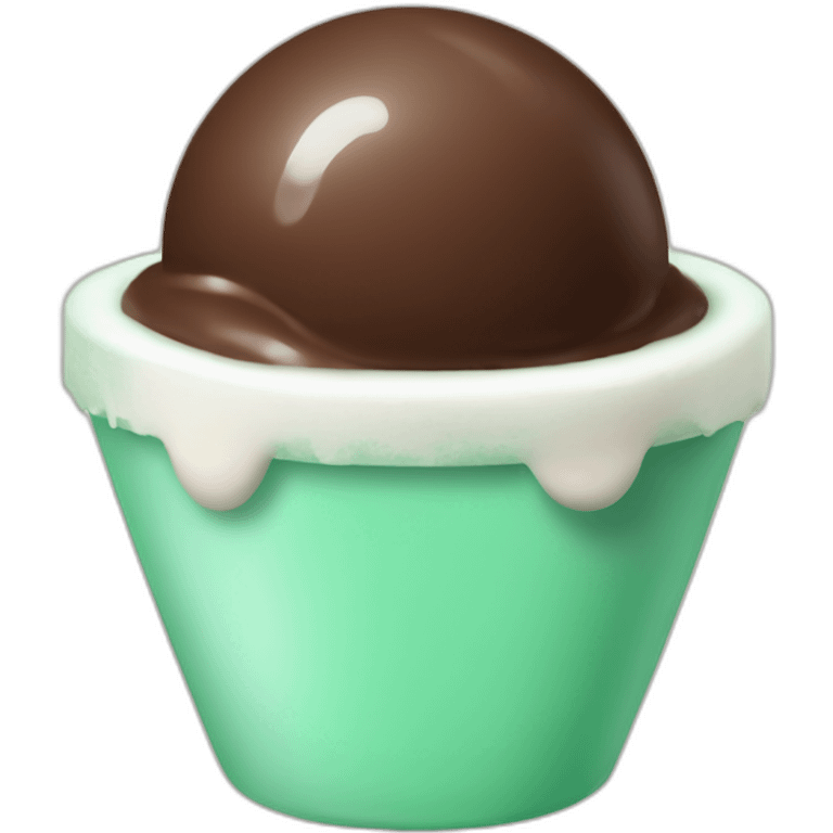 Mint chocolate triple ball ice cream  emoji