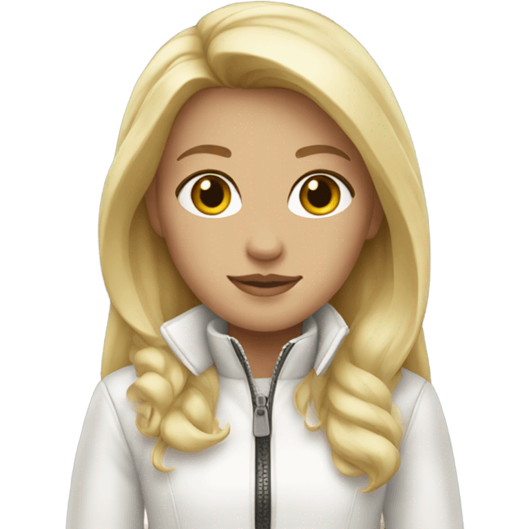 blonde girl with white jacket  emoji