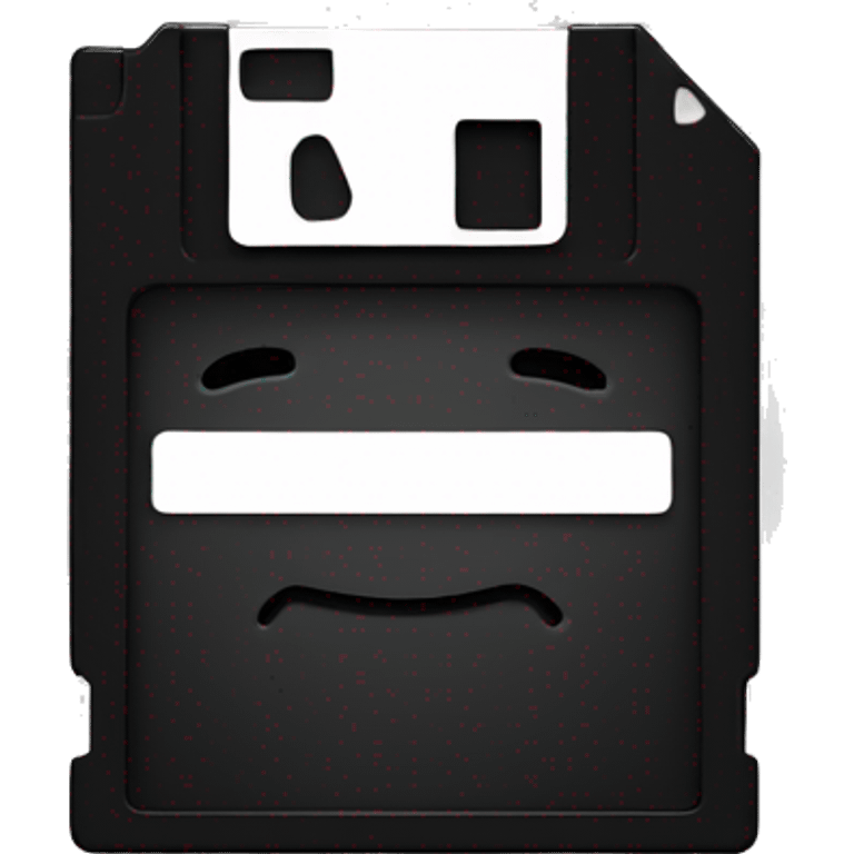 floppy disk with a smile in black color emoji