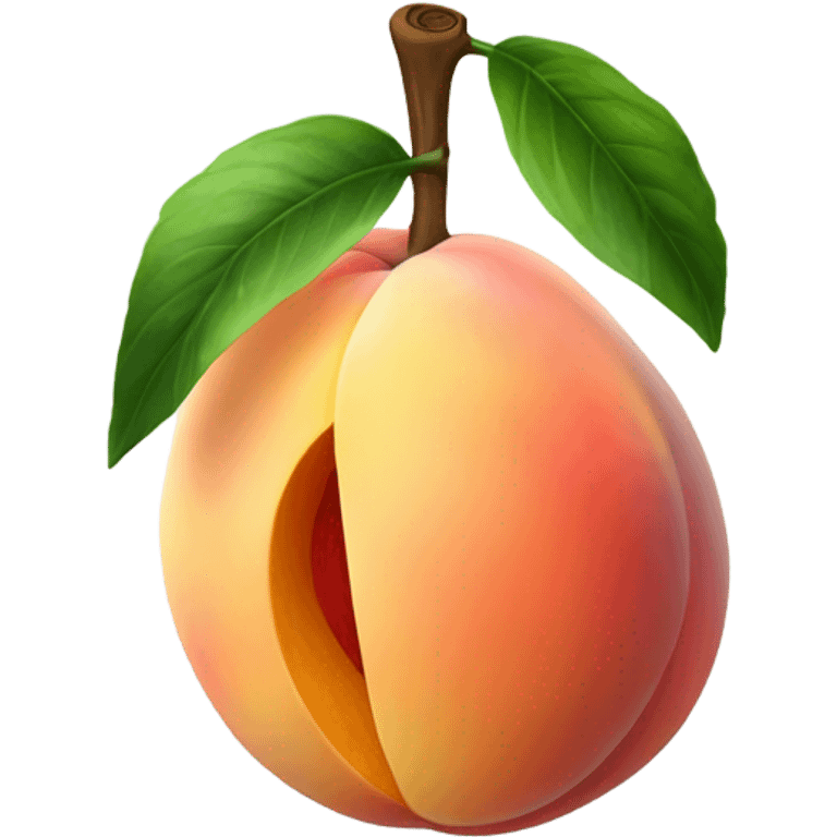 Peach with opening dripping white towards the middle to the end emoji