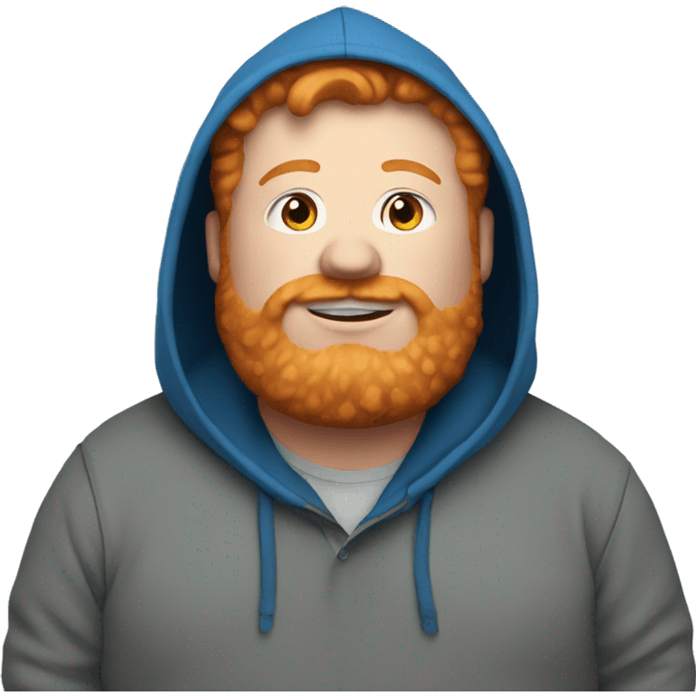 a fat ginger with a blue hoodie emoji