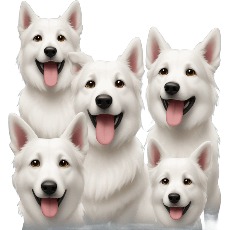 three white shepherds emoji