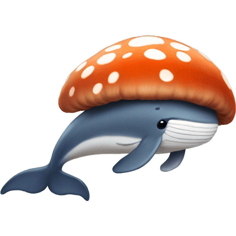 Whale growing mushrooms on its back emoji