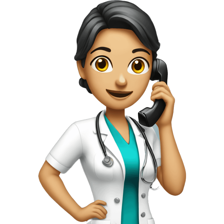 Beautiful nurse on the phone emoji