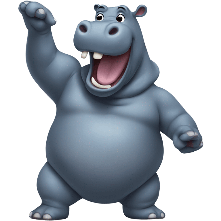 Hippo dancing the griddy emoji