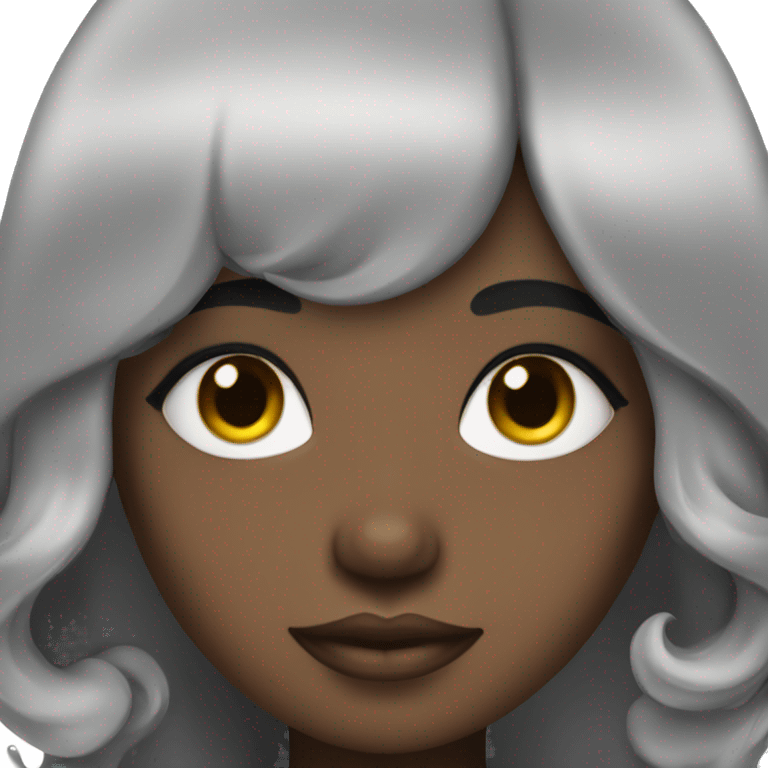 Black girl with black wig and lashes  emoji