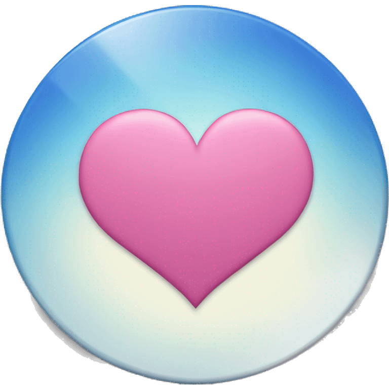 one pink one blue heart shaped vinyl disc emoji