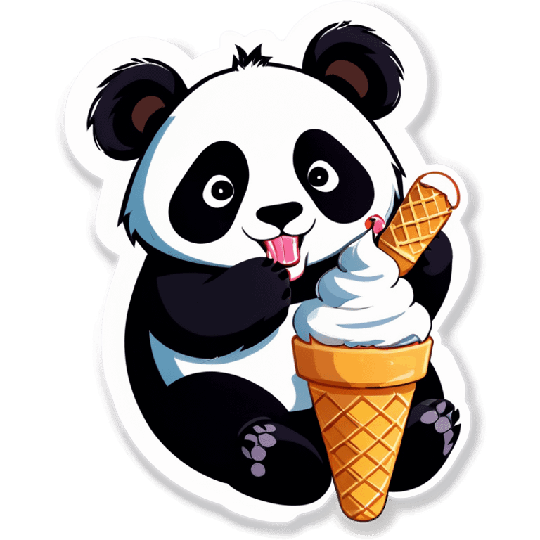 Panda eating ice cream emoji