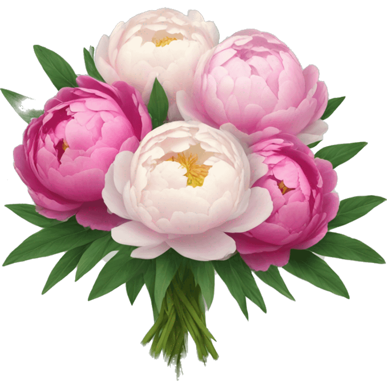 Peonies in bouquet  emoji