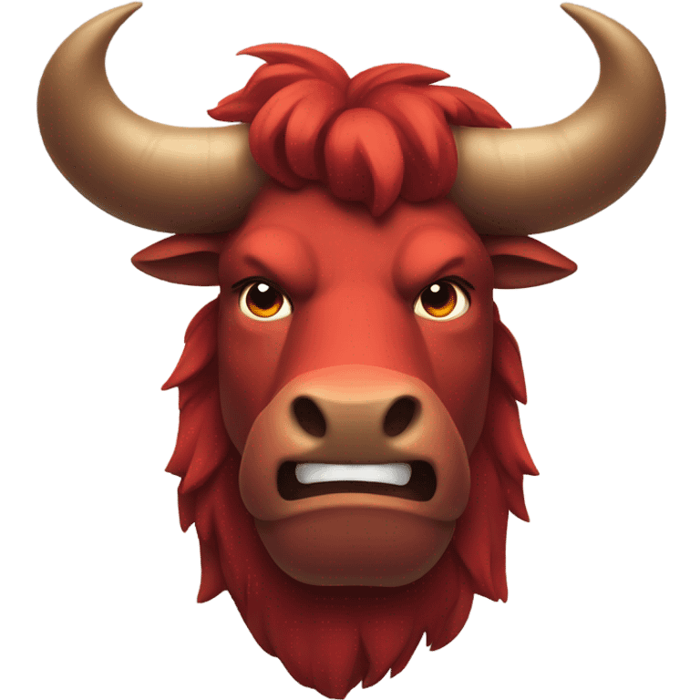 Red colored bull emoji