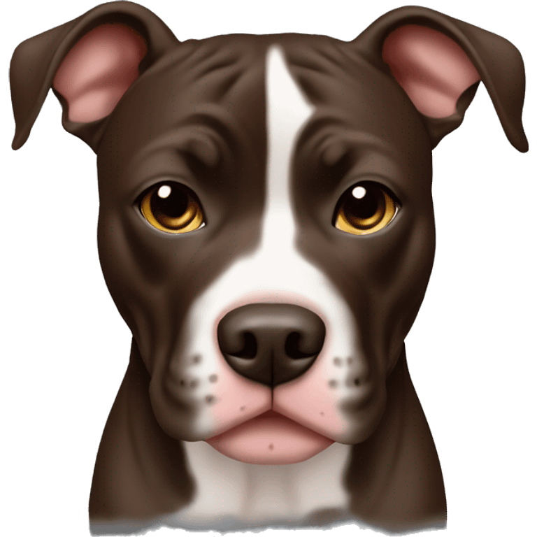 Dark brown pit bull emoji